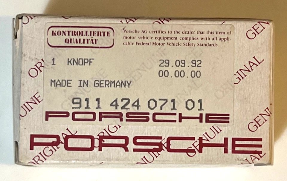 Nuevo de Lote Antiguo Porsche 911 912E 1973-86 Genuino 5 Velocidades Perilla de Cambio # 91142407101 Foto 2 de 4