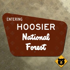 USFS Entering Hoosier National Forest Indiana boundary highway sign 15x10