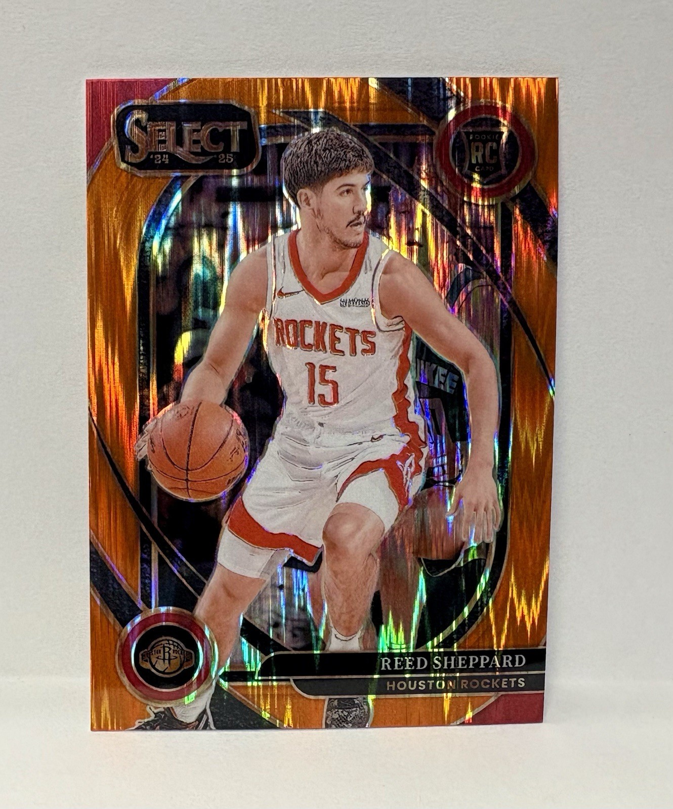 2024-25 Panini Select Reed Sheppard Flash Orange prizm RC Courtside rookie