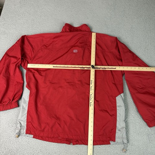 Vintage Nike Jacke Herren XXL Rot Grau Swoosh Zip Track Windbreaker Active Y2K * - Bild 11 von 14