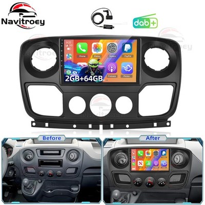 DAB+ Android 15 Autoradio  Für Nissan NV400 X62, X62B 2010-2018 Carplay GPS Navi