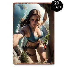 Tomb Raider Lara Retro Aluminum Sign 8*12- Vintage Wall Metal Tin Signs