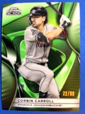 Corbin Carroll 2025 Topps Chrome Black Baseball Green Refractor /99 - D'backs