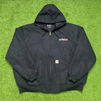 Carhartt Jacket Mens 3XL Black J131 Duck Canvas Workwear Hooded 104868 BLK Logo