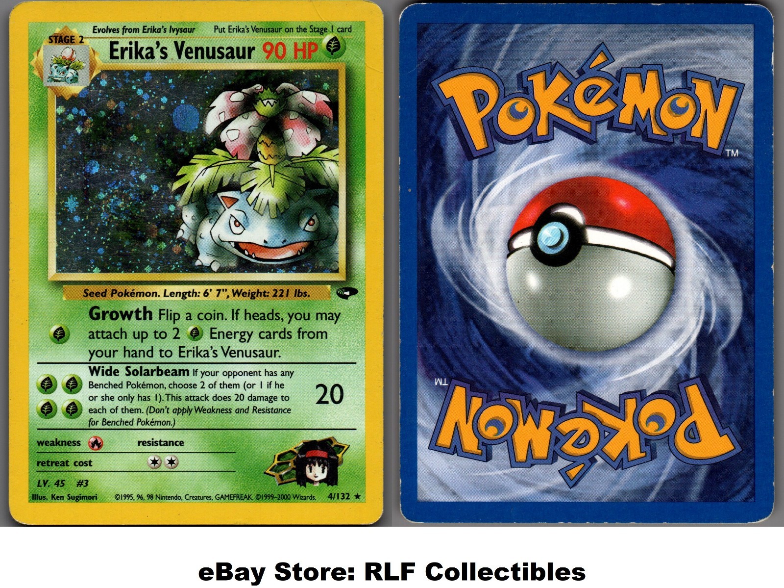 2000 Pokemon, Gym Challenge, #4/132 Erika's Venusaur, Holo Rare