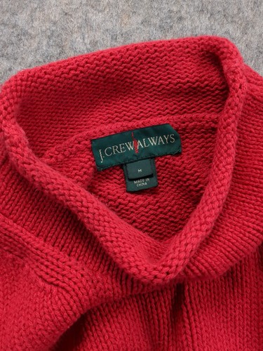 Vintage J Crew Always Pullover Rollkragen Grobstrick Damen Medium Rot - Bild 11 von 11