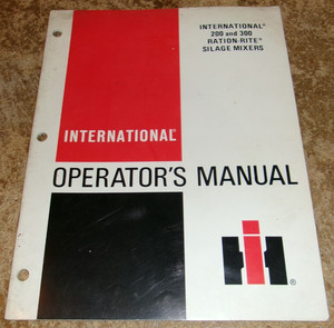 1976 international 200/300 ration rite silage mixers operators manual good used