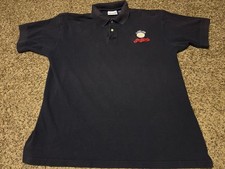 Vintage Cleveland Indians Polo Shirt XXL Navy Blue Crable Sportswear Embroidered