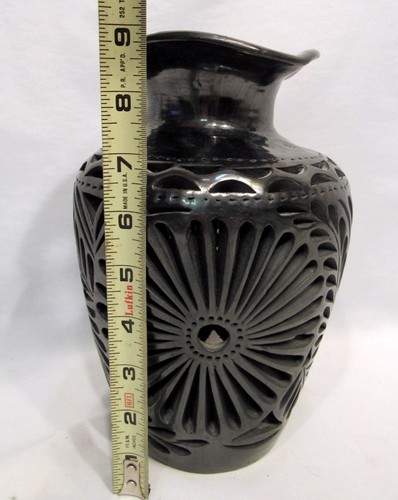 UNIQUE OAXACA BLACKWARE (BARO NEURO) CLAY CARVED MEX FOLK ART POTTER (EZS002854) - Picture 2 of 8