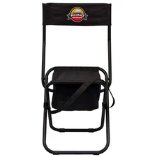 Rhino Foldable Hunting Chair with Back Rest and Storage Pouch - Black