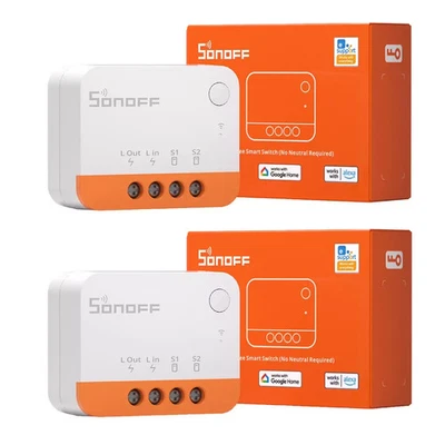 2 PEZZI Interruttori Smart SONOFF ZBMINIL2 Zigbee Mini 2-Vie S/Filo Neutro