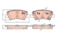 TRW GDB2248 Bremsbelagsatz Hinten , Passt Zu: KIA Picanto III 1.0/1.0LPG/1.2 03.