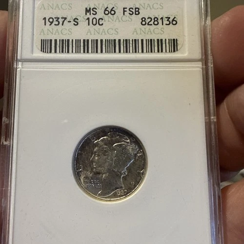 1937-S Mercury Dime 10C NGC MS66 FSB