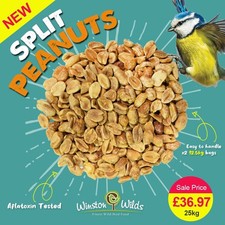 25kg Wild Bird Peanuts, Splits. Aflatoxin Tested. SALE PRICE.  Limited Time Only