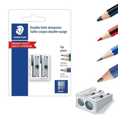 STAEDTLER Metal Double-Hole Pencil Sharpener - Precision 23° & 30° Ang