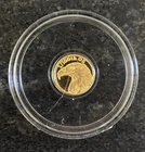 1/100 OZ MONARCH AMERICAN BALD EAGLE .9999 FINE GOLD ROUND IN SEALED CAPSULE BU/