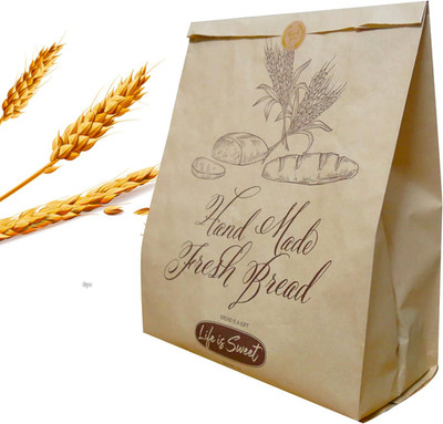 50 Pack 13.8 X 9.5 Inch Kraft Paper Bread Bags for Homemade Bread, Large Paper B