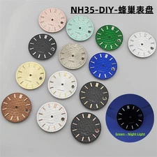 28.5mm Honeycomb White Silver Watch Dial Luminous Date for NH35/36 Movement