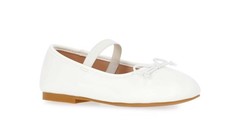 Wonder Nation Toddler Girls White Bow Ballet Dress Shoes Size 12 NEW