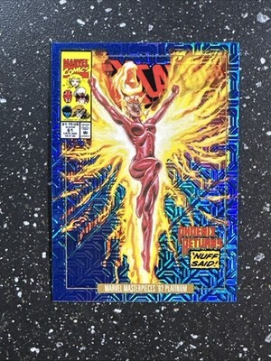 2024 Marvel Masterpieces '92 Platinum BLUE TRAXX Variant Covers #67-V Phoenix