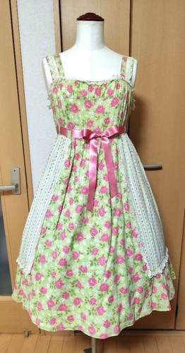 Emily Temple Cute Margaret Rose Print JSK Green Floral Dress Used