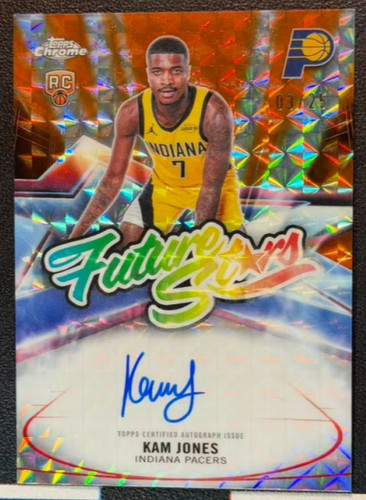 Kam Jones 2025-26 Topps Chrome Updates /25 Auto Orange Geometric Future Stars RC