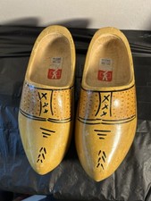 Vintage Dutch Wooden Clogs Klompen Shoes Sz 37/38 VZ Brand Hand Painted Holland