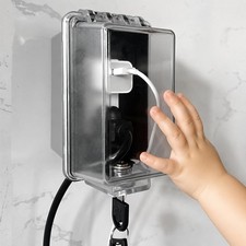 Baby Safety Outlet Cover Box Key Lock Toddler Proof Electrical Plug Protector