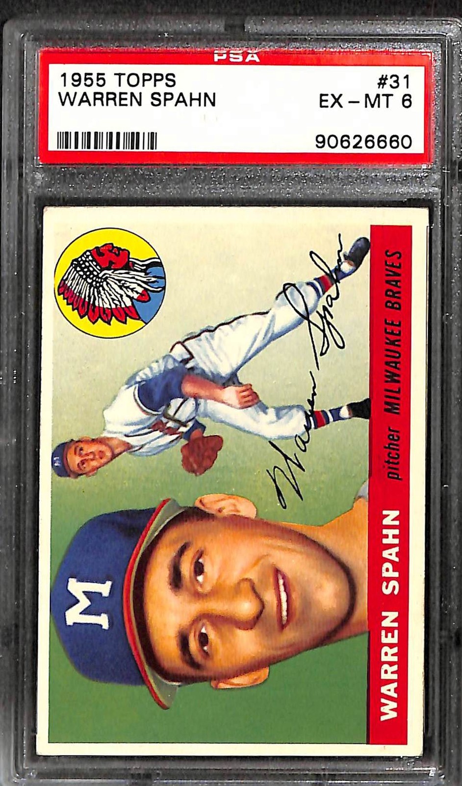 1955 TOPPS #31 WARREN SPAHN PSA 6 EX-MT 90626660