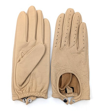 Wilsons Vintage Size XL Tan Camel Leather Snap Up Thin Perforated Driving Gloves