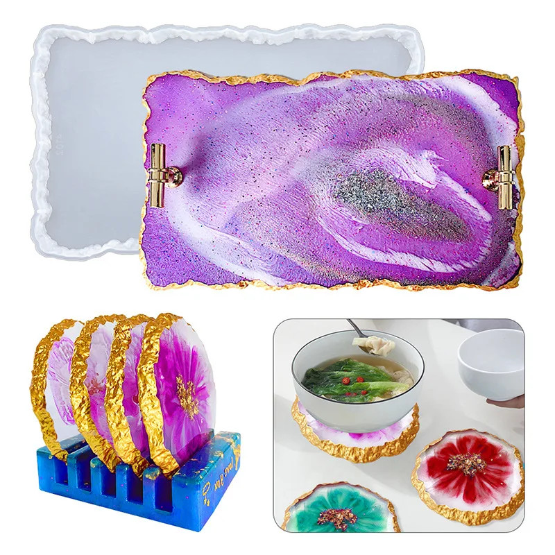 Epoxy Resin Geode Coaster Mold DIY Craft Home Decor
