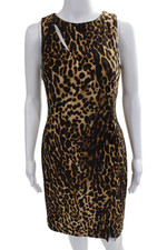 Lauren Ralph Lauren Women Brown Animal Print Sheath Dress Size 6