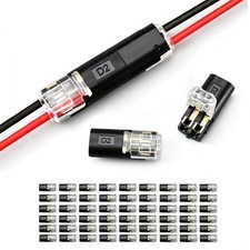 Quick Wire Connectors, 60PCS Double Wire Plug in Connector with Locking, Tool...