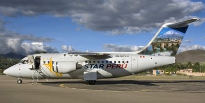 BAE 146-100 Systems Star Peru Avro Desktop Wood Airplane  Model Small 1/100