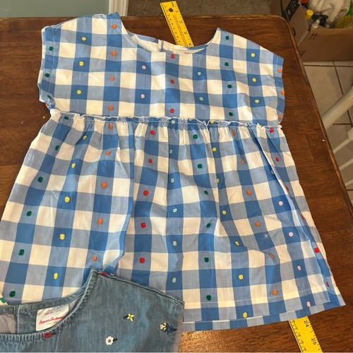 3 Hanna Andersson tops floral gingham blue yellow size 110/5 100% cotton - Picture 4 of 14