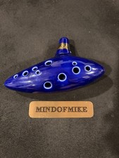 Ocarina of Time Ceramic Alto C Flute Zelda Green 12 Hole Instrument with Glaze