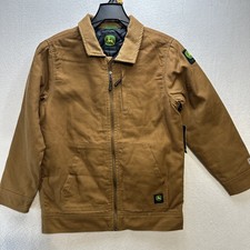 John Deere Boys Small Bronze Canvas Work Jacket Quilted NWT Coat