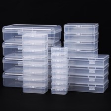 28 Pack Small Storage Containers Mixed Sizes Clear Plastic Boxes Craft Organi...