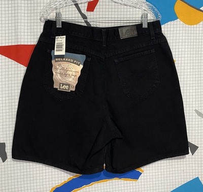 Vintage 90s Lee Denim Shorts Black 33 High Waist Loose Fit USA Indie Grunge  Jort