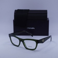 NEW Prada PRB01V 19Z1O1 Transparent Bottle Green 54mm Eyeglasses
