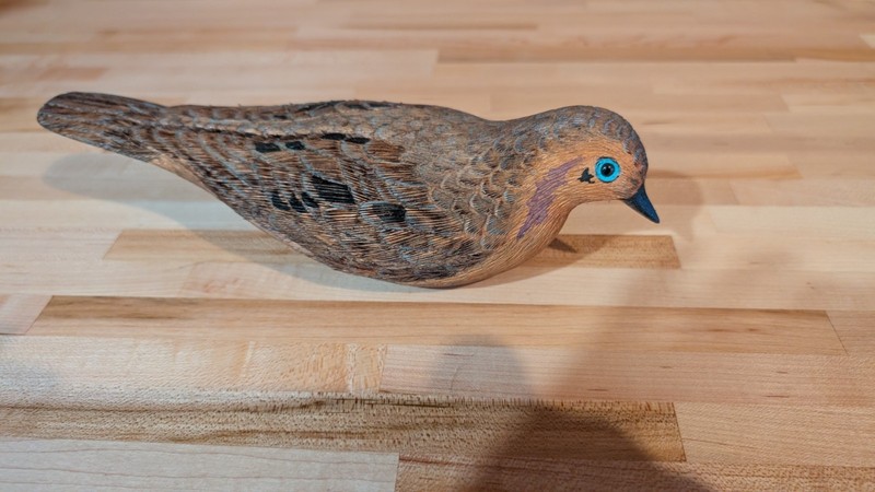 Morning Dove  Hand Carved, Painted And Pen Burned By Robert Kurkewicz.