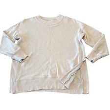 Aerie Oversized Side Slit Crewneck Sweatshirt Light Blue Size Small