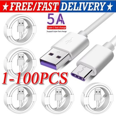 USB Type C Data Cable 5A Fast Charging USB-A to USB-C Charger lot Cord For Phone