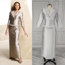 Two-piece Mother of the Bride Groom Dresses Suits Wedding Guest Wear Beads