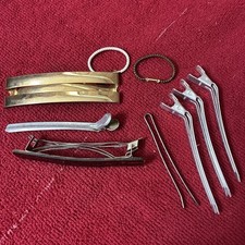 7 Vintage Hair Clip Barrettes  2 Ponytail Ties Goody Tip Top Tortoise Shell