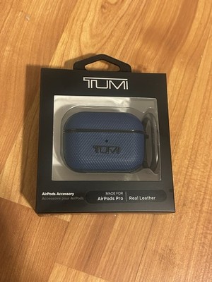 Tumi AirPods Pro  Real LEATHER CASE BLUE Real Leather-NIB