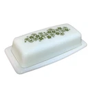 Vintage Pyrex Spring Blossom Crazy Daisy Covered Butter Dish Milk Glass