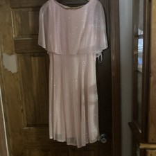 Light Pink Sparkly Cape Overlay Mother of the Bride Formal Dress Elegant Gown