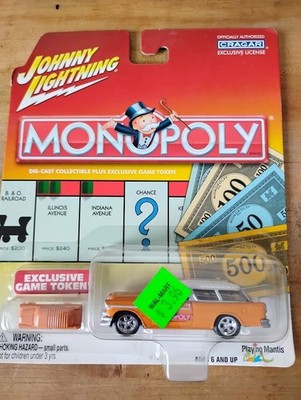 JOHNNY LIGHTNING MONOPOLY ORANGE 1955 CHEVROLET NOMAD ST. JAMES PLACE CAR