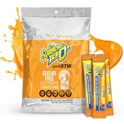 Sqwincher Zero Qwik Stik, Orange, Sugar Free, Low Calorie, Sodium Electrolyte...